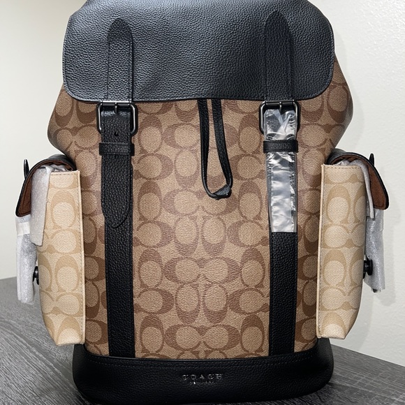 Hudson Backpack In Blocked Signature Canvas - Picture 1 of 6
